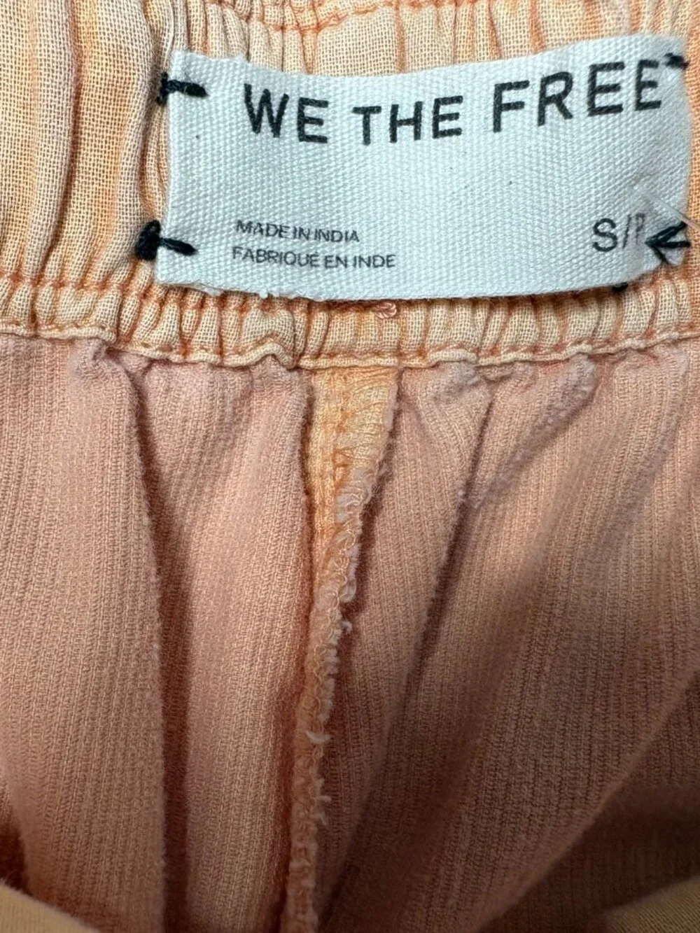 NWT Free People We The Free Apricot Corduroy Barrel Pants Size S (Fits M)